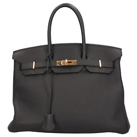 Hermès Bolsa Hermes Birkin 35 em couro Togo preto Preto