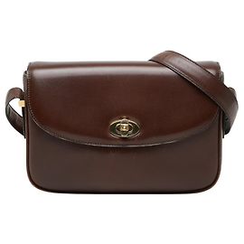 Céline Bolsa de ombro transversal em couro marrom Celine Marrom