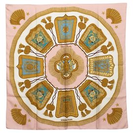 Hermès Foulard in seta rosa e bianco Hermes Rosa Bianco