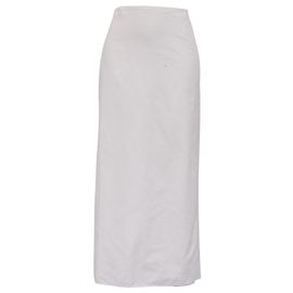Falda midi The Row con abertura trasera en algodón blanco Blanco Crudo