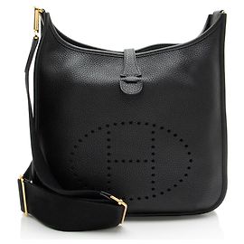 Hermès Borsa a tracolla Hermes Taurillon Clemence Evelyne III PM Nero