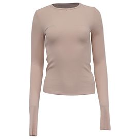 Autre Marque Éterne Langarmshirt aus Rippstrick aus hellrosa Baumwolle Pink