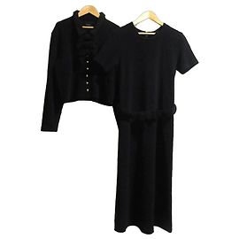Autre Marque INGEBORG Strick 2-Way Jackenkleid Ensemble Schwarz