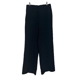 Autre Marque Weite schwarze Hose mit Knöpfen Schwarz