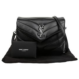 Saint Laurent Bolsa Loulou Toy Acolchoada Preta Preto
