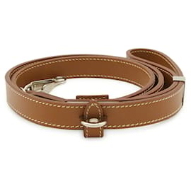 Hermès Trela para cão Hermes em couro Courchevel Dourado