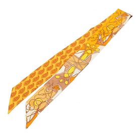 Hermès Hermes Twilly Coup de Fouet au Bloc Scarf Muffler Arancione