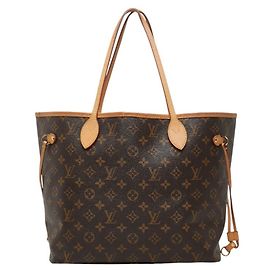 Borsa a tracolla Louis Vuitton Monogram Neverfull MM Marrone Rosa