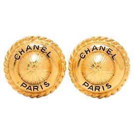 Orecchini a clip Chanel Vintage Logo D'oro