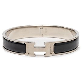 Hermès Bracciale con Charms Hermes Click H GM Nero Argento