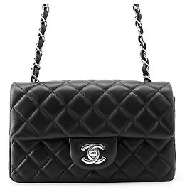 Chanel Black Mini Matelassé Chain Shoulder Bag Black