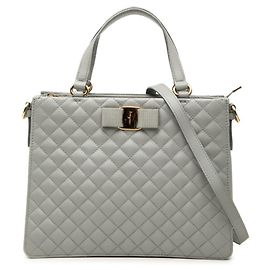 Bolsa Salvatore Ferragamo acolchoada com fita Vara Marrom