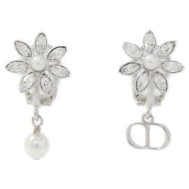 Pendientes Christian Dior Bloom Plata Blanco Otro