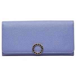 Bulgari Carteira longa bi-fold em couro roxo Bvlgari Roxo