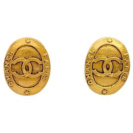 Pendientes de clip Chanel Gold Dorado