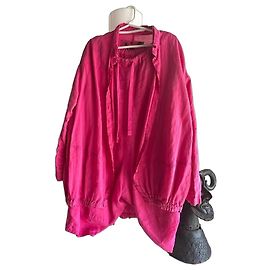 Autre Marque Fuchsia Pink Linen Shirt and Trousers Set Pink