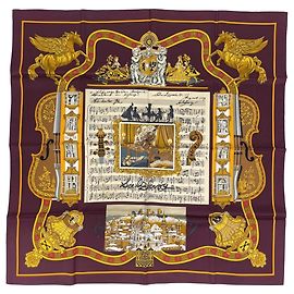 Hermès Lenço Hermes Carre 90 Salzburg Multicor Bordeaux