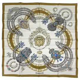 Hermès Hermes Carre 90 Kosmima Seidentuch Braun Mehrfarben
