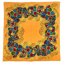 Pañuelo de seda Chanel con logo Coco Mark Multicolor Amarillo