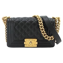 Borsa a tracolla Chanel Boy Small con catena Nero