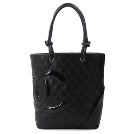 Chanel Cambon Line Medium Tote Handbag Black