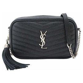Saint Laurent Lou Chain Shoulder Handbag Black