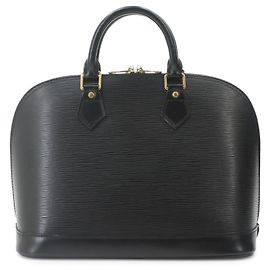 mala de mão Louis Vuitton Alma PM em couro Epi, Noir Preto
