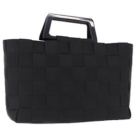 Salvatore Ferragamo Handtasche Canvas Black Silver Auth BA14183 Schwarz Silber