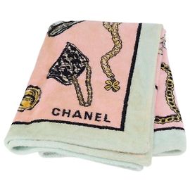 Toalla de playa CHANEL de algodón multicolor CC Auth 188084 Multicolor