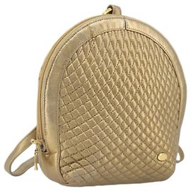 BALLY Rucksack Leder Gold Auth 194106 Golden