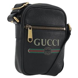 Borsa a tracolla GUCCI Web Sherry Line in pelle nera e oro 574803 Auth 192453V Nero D'oro
