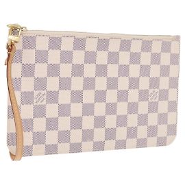 LOUIS VUITTON Damier Azur Neverfull MM Pouch Pouch LV Auth 195608V Altro