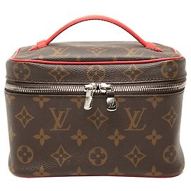 Brown Louis Vuitton Monogram Macassar Nice Mini Vanity Case Brown
