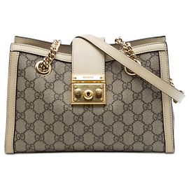 mala Gucci Small GG Supreme Padlock Bege Bege