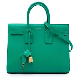 Sac à main Sac De Jour Small en cuir vert Saint Laurent Vert
