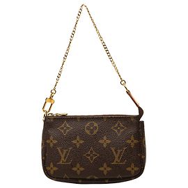 Louis Vuitton Monogram Mini Pochette Accessoires Handtasche Braun Braun