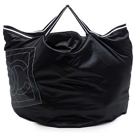 Bolsa de Viagem Chanel CC Nylon Sport Line Preta Preto