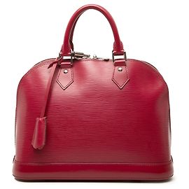 Red Louis Vuitton Epi Alma PM Handbag Red