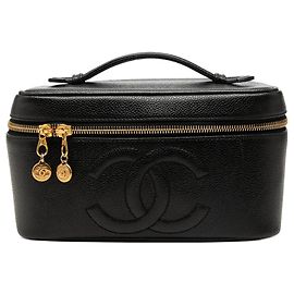 Borsa Vanity Chanel CC Caviar Nera Nero