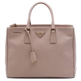 Borsa Tote Prada Large Saffiano Lux Galleria Double Zip Marrone Marrone