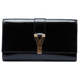 Clutch Saint Laurent Chyc Ligne de charol negro Negro