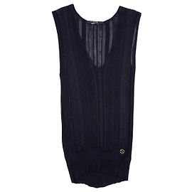 Gucci by Tom Ford 1990s See Through Knit Tank Top Black