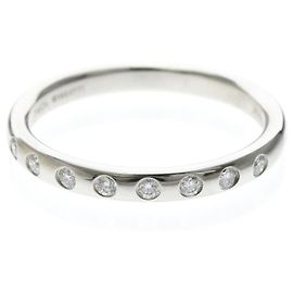 Tiffany & Co Tiffany Stacking Band Ring with 8 Diamonds Silvery