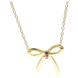 Tiffany & Co Collana Tiffany Bow Ribbon in oro rosa con rubini D'oro