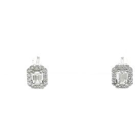 Autre Marque Ponte Vecchio quadratische Diamantstecker Silber