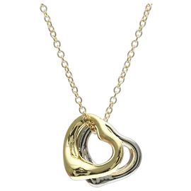 Tiffany & Co Colar Tiffany Open Heart Double Prata Dourado