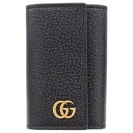 Gucci Petite Marmont Leather Key Case Black
