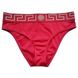 Bas de bikini Versace Medusa Greek Key - Rouge Rouge