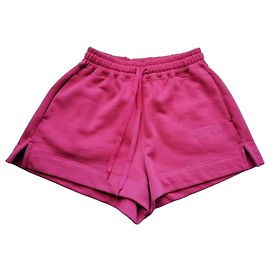 Ganni Pink Cotton Blend Sweat Shorts Pink