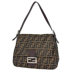 Fendi Zucca Pattern Shoulder Bag Brown